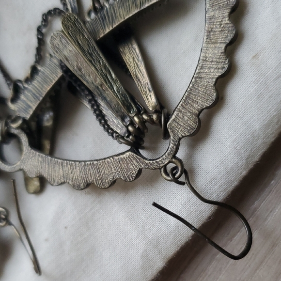 All Saints Spitalfields Antiqued Gold with Clear Cabuchon Statement Earrings - Picture 7 of 10